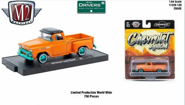M2 Machines Auto-Drivers 1:64 R130 1958 Chevrolet Apache Stepside CHASE - Collectibles