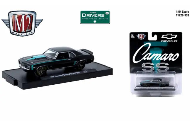 M2 Machines Auto-Drivers 1:64 R133 1969 Chevrolet Camaro SS/RS 396 - Diecast Cars