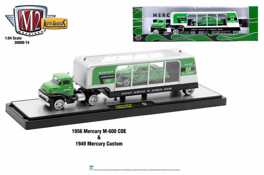 1956 Mercury M-600 COE truck with 1949 Mercury trailer in M2 Machines Auto Hauler design