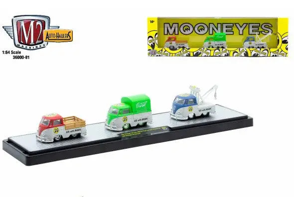 Mooneyes Diecast M2 Machines Auto Hauler 1960 VW Single Cab Truck set display