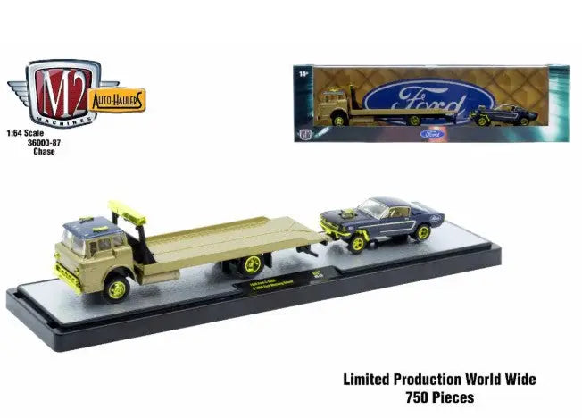 M2 Machines Auto Hauler with Ford Mustang Gasser Chase and 1967 Mustang Fastback