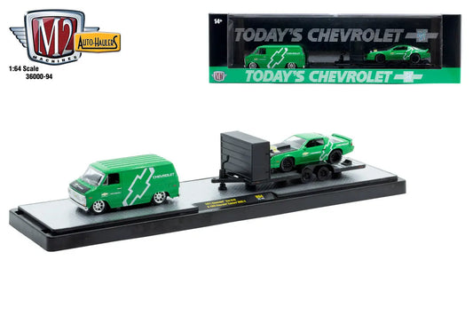 M2 Machines Auto Hauler 94 1971 Chevrolet Van G10 1985 Chevrolet Camaro Iroc