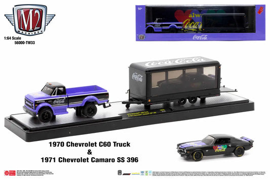 1970 Chevrolet C60 Truck with Trailer and 1971 Camaro SS in M2 Machines Auto Hauler TW33