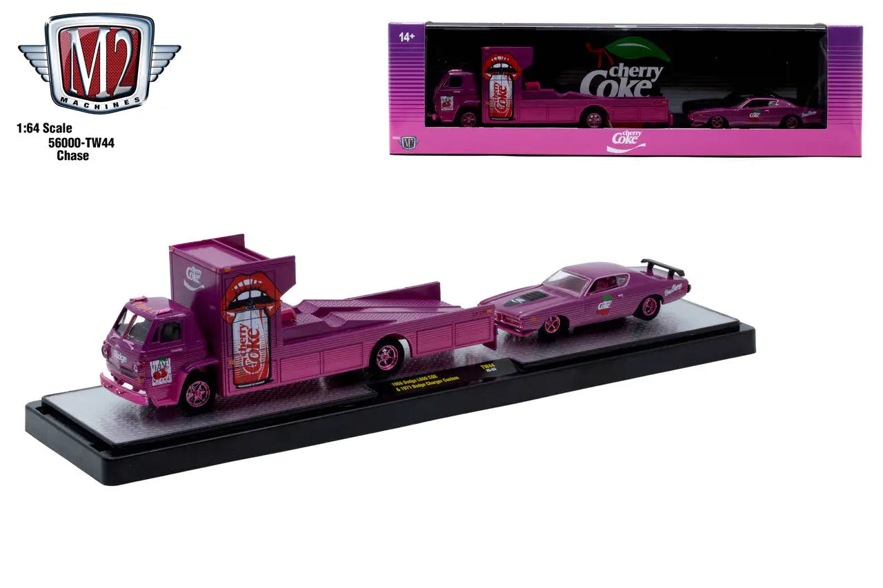M2 Machines Auto Hauler TW44 1966 Dodge L600 COE 71 Dodge Charger CHASE - Collectibles