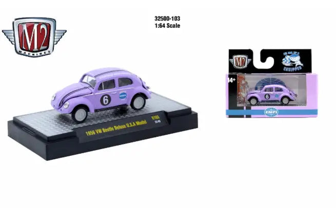 M2 Machines AutoThentics Rel 103 1:64 1956 VW Beetle Deluxe USA - Collectibles