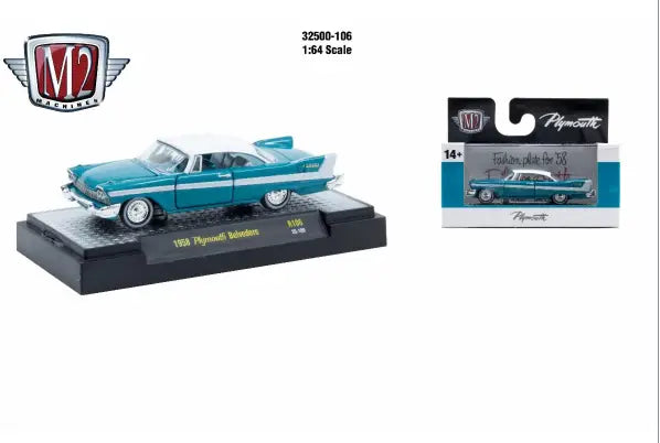 M2 Machines AutoThentics Rel 106 1:64 1958 Plymouth Belvedere - Collectibles