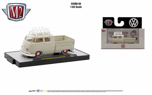 White Volkswagen Type 2 pickup truck from M2 Machines AutoThentics Rel 93 model