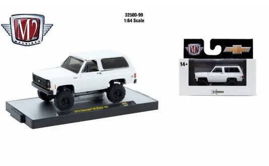 White toy Chevrolet K5 Blazer from M2 Machines Autothentics Rel 98 1:64 scale