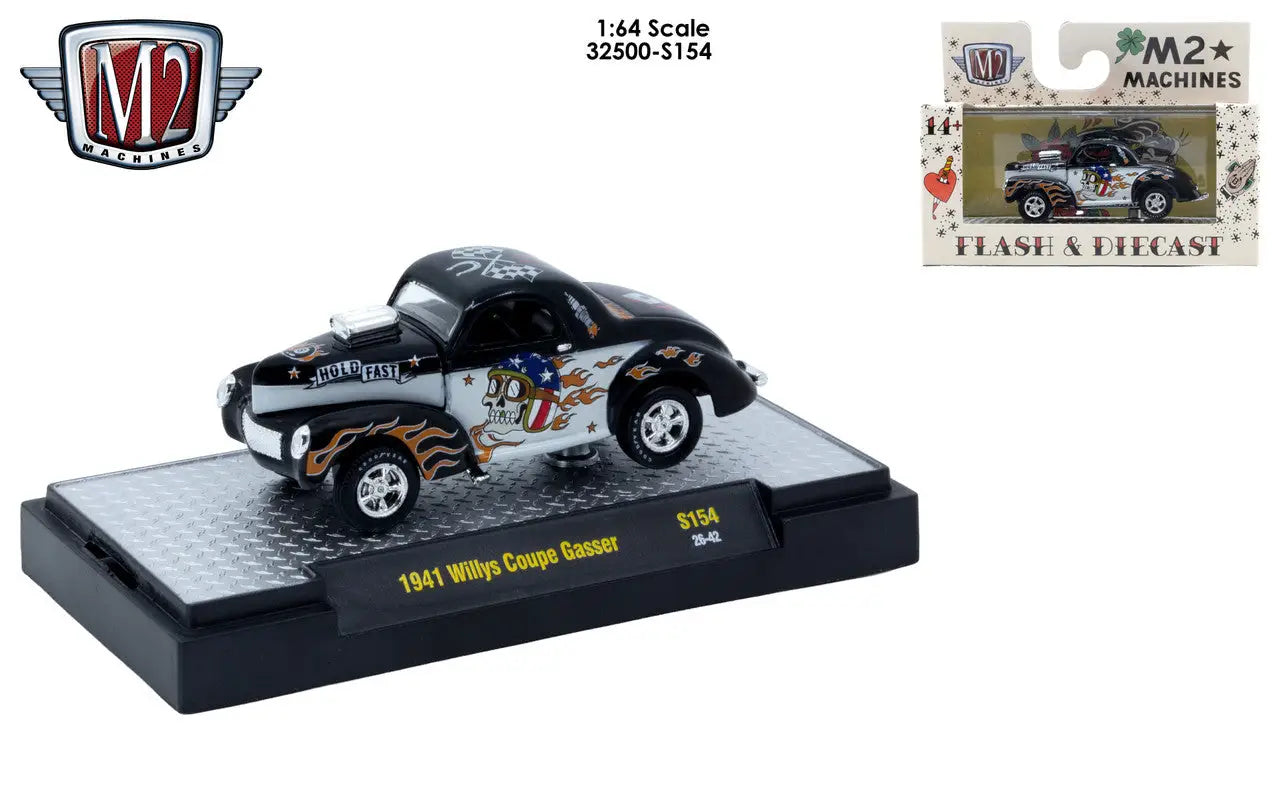 M2 Machines AutoThentics Rel S154 1:64 1941 Willys Coupe Gasser - Other