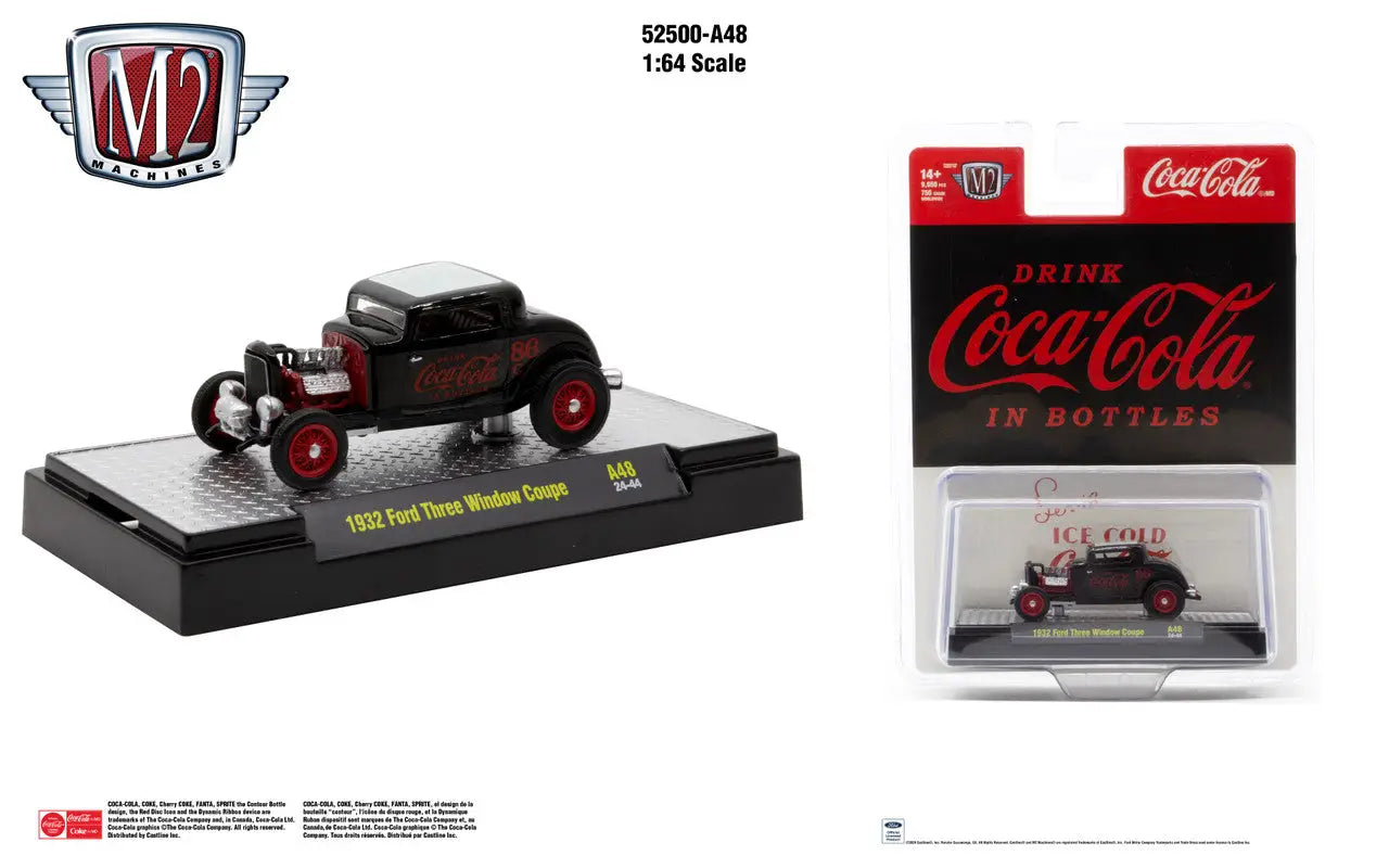 1932 Ford Three Window Coupe diecast model car with Coca-Cola branding, Release A48