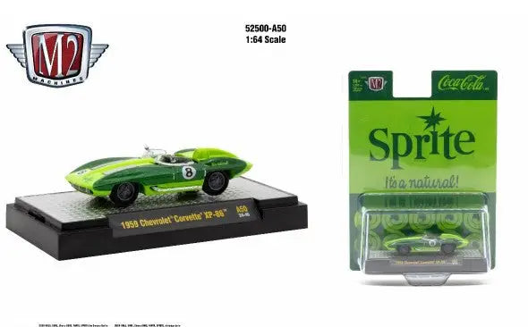 Green and white 1958 Chevrolet Corvette XP-86 from M2 Machines Release A50 collection
