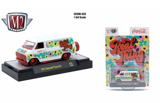 Coca-Cola themed 1971 Chevrolet Van G10 diecast model from M2 Machines Release A52 Chase