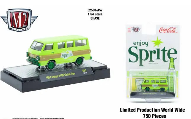 M2 Machines Coca-Cola Release A57 1964 Dodge A100 Vision Van Sprite CHASE - Collectibles