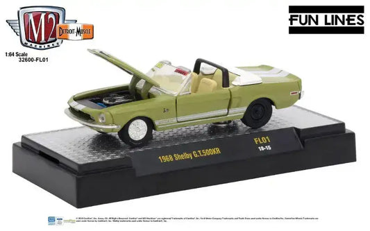 M2 Machines Fun Lines 1:64 1968 Shelby G.T.500KR - Collectibles