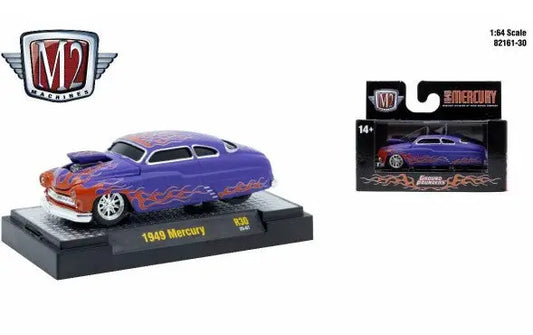 Purple 1949 Mercury toy car from M2 Machines Ground Pounder series