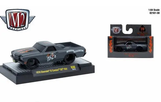 Gray 1970 Chevrolet El Camino diecast car from M2 Machines Ground Pounder series