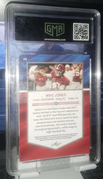 Mac Jones Graded RC 2021 Leaf Draft All American #46 Football Card Alabama NM-M
