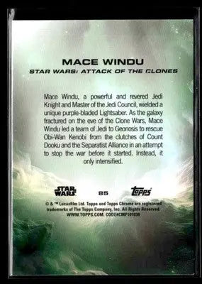 🌟 Mace Windu, 2025 Topps Chrome Star Wars #85 🌟 - Star Wars Card Single