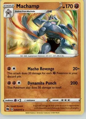 Machamp - Champion’s Path - 026/073 - Holo NM Pokemon - Pokémon Card Single
