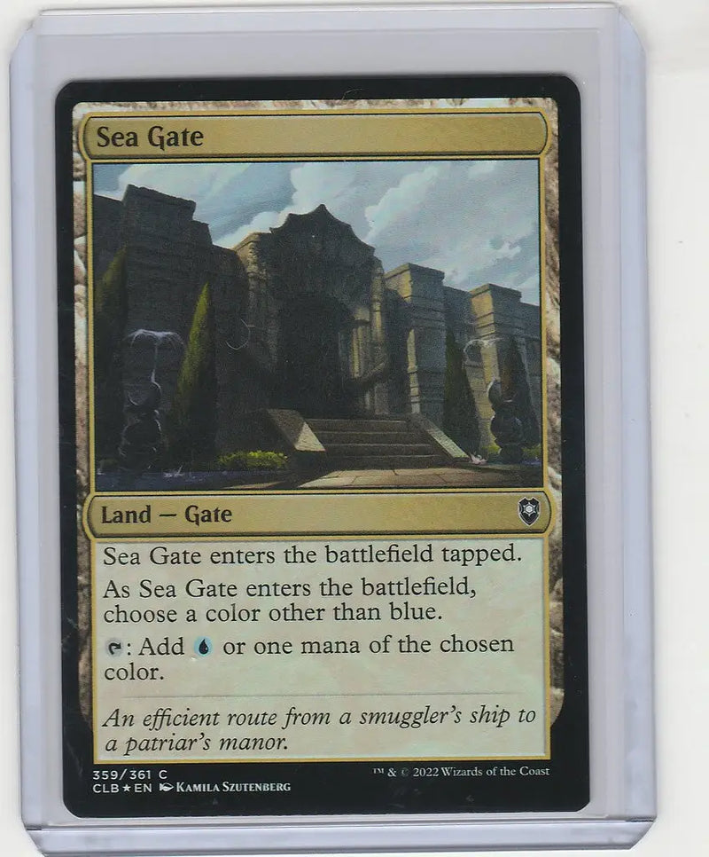 Magic: The Gathering Sea Gate land card from Magic Battle for Baldur’s Gate, Near Mint Foil
