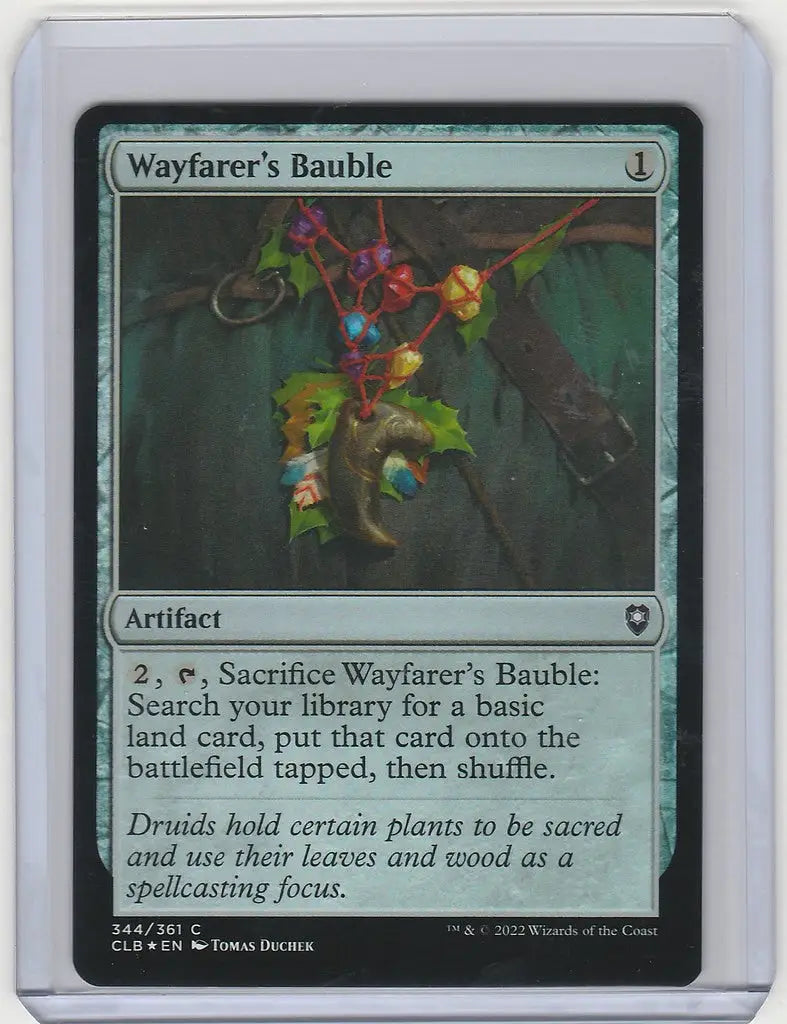 Colorful twisted branch with trinkets in Magic Battle for Baldur’s Gate Wayfarer’s Bauble mint foil