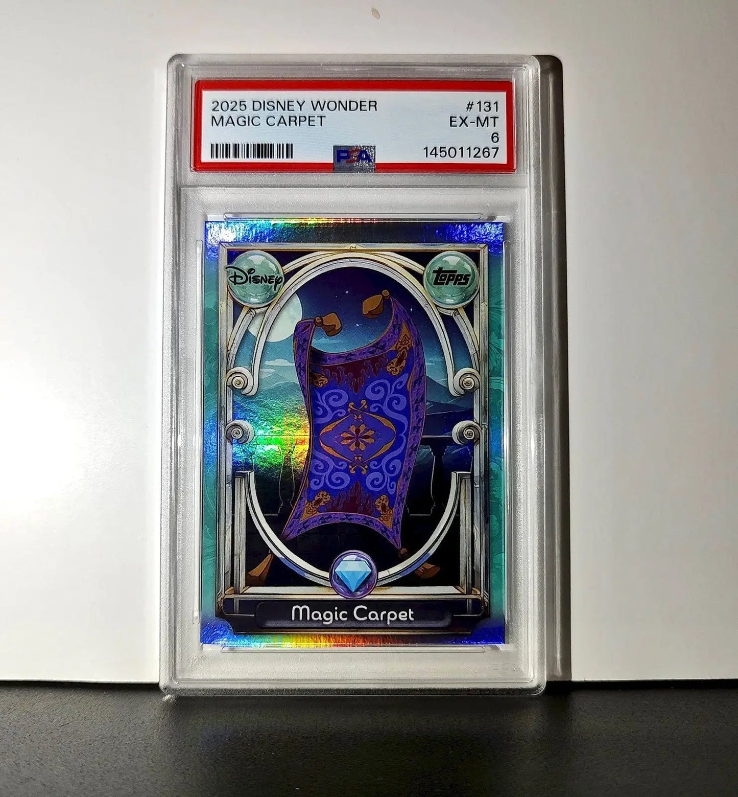Magic Carpet 2025 Topps Disney Wonder #131 Diamond Card Aladdin PSA 6 - Non-Sports Card Single