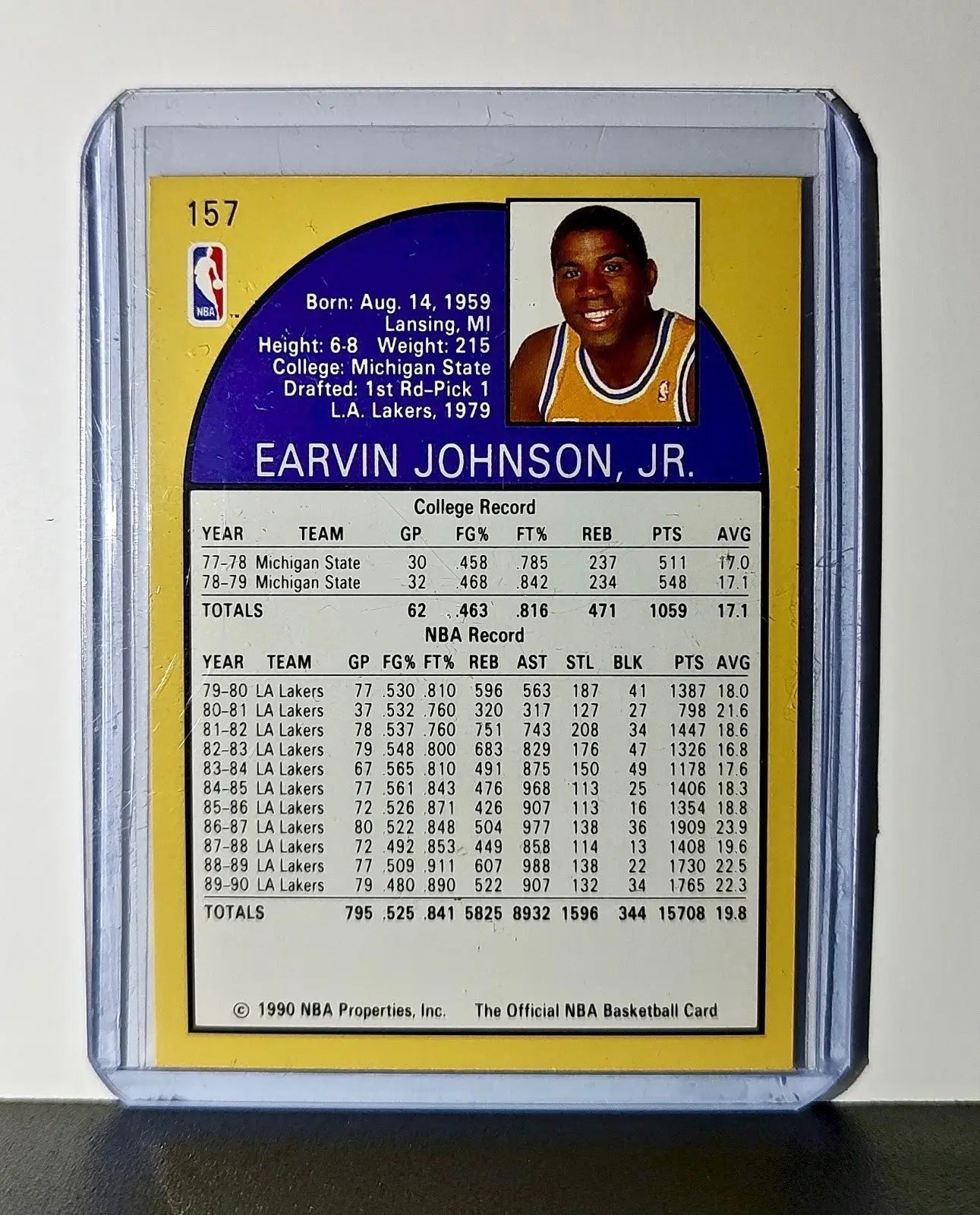 Magic Johnson 1990 NBA Hoops NBA #157 MVP Card Los Angeles Lakers - Basketball Card Single