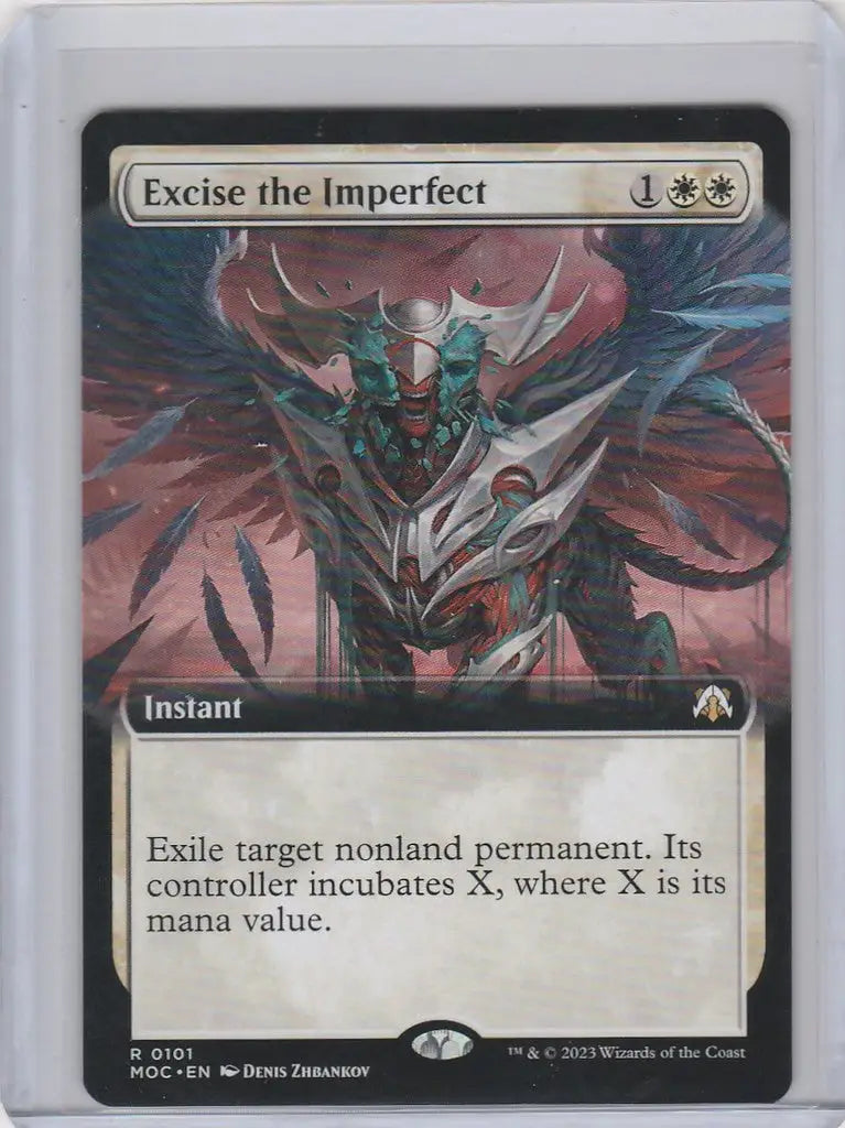Magic March trading card featuring a powerful angelic figure in Extended Art design