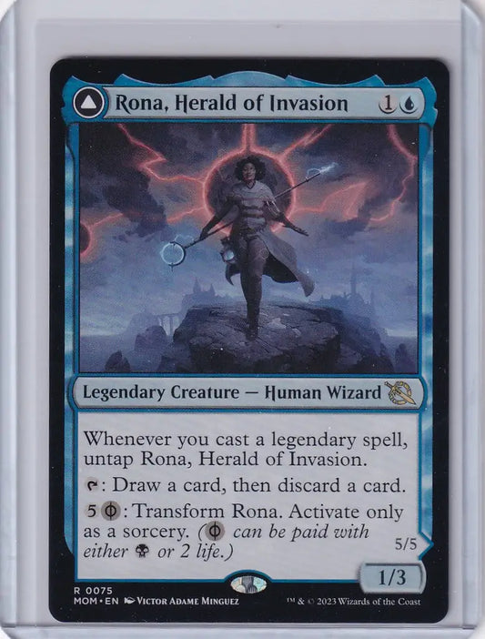 Magic: The Gathering trading card featuring Rona, Herald of Invasion from Magic March