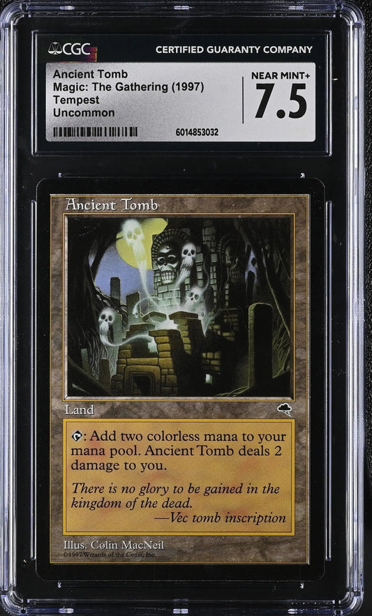 Magic MTG Ancient Tomb [Tempest] Graded CGC 7.5 NM+ - Magic Card Single