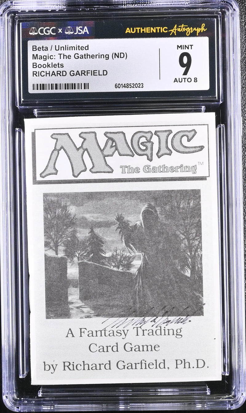 Magic MTG Beta Unlimited Instruction Booklet CGC 9 Mint JSA Richard Garfield Autograph - Entertainment Memorabilia