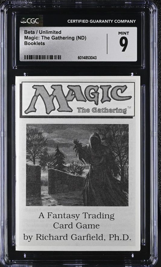 Magic MTG Beta Unlimited Instruction Booklet CGC 9 Mint - Entertainment Memorabilia