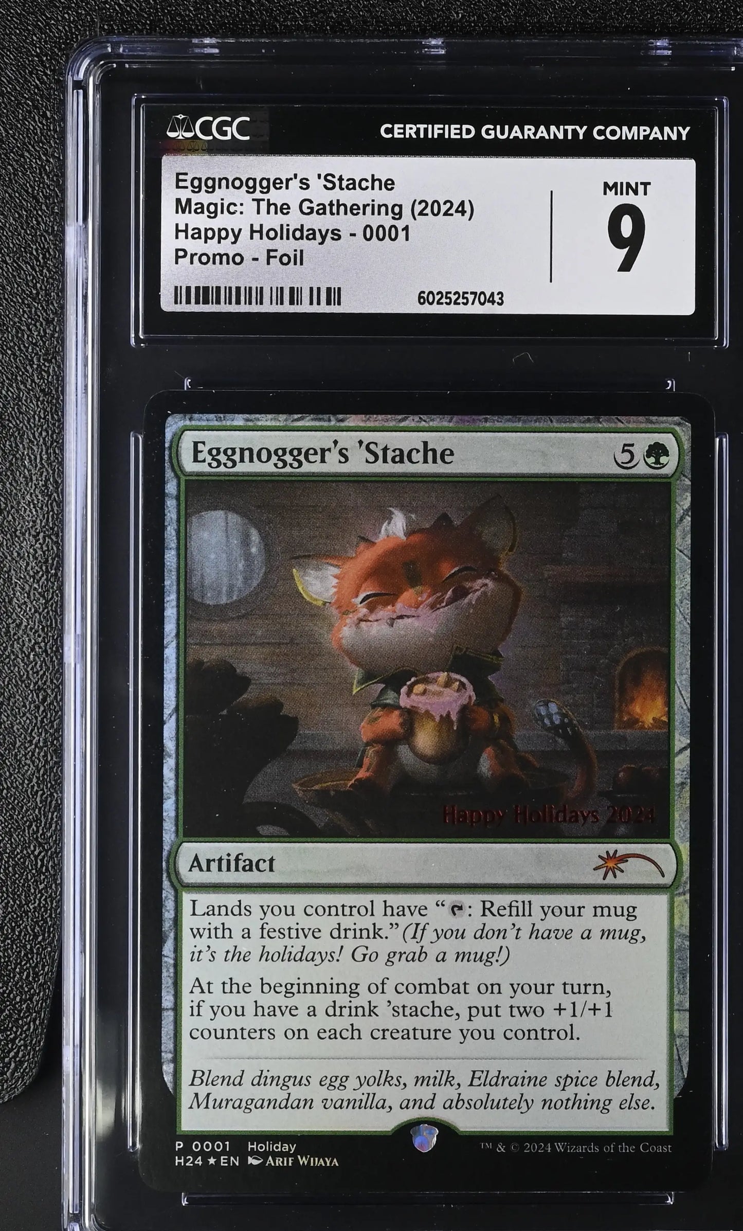 Magic MTG Eggnogger’s ’Stache [Christmas Happy Holidays] CGC 9 Mint - Magic Card Single