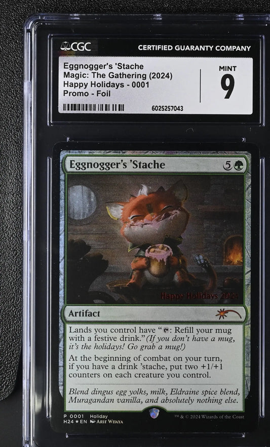 Magic MTG Eggnogger’s ’Stache [Christmas Happy Holidays] CGC 9 Mint - Magic Card Single