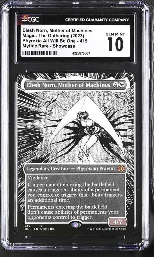 Magic MTG Elesh Norn Mother of Machines 415 (Borderless) [Phyrexia] CGC 10 Gem Mint - Magic Card Single