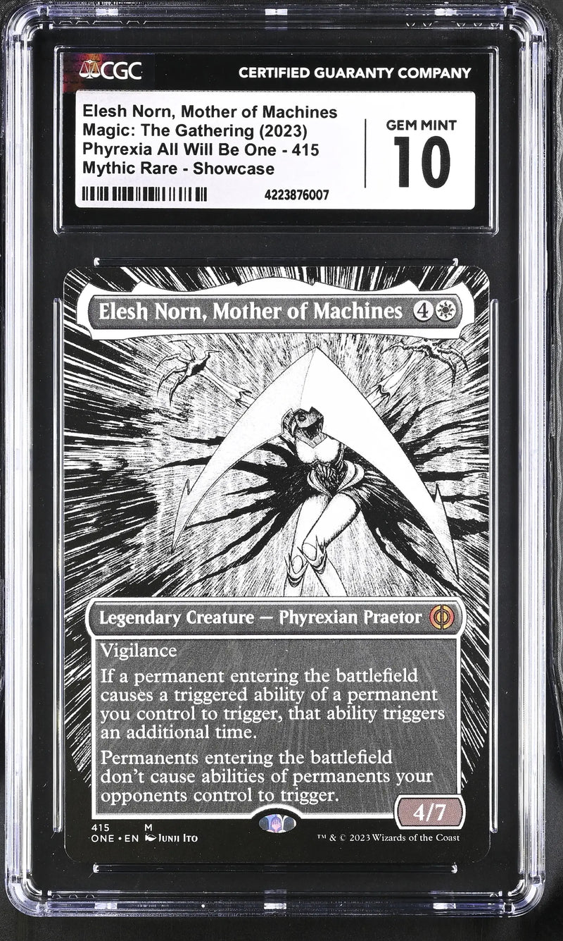 Magic MTG Elesh Norn Mother of Machines 415 (Borderless) [Phyrexia] CGC 10 Gem Mint - Magic Card Single