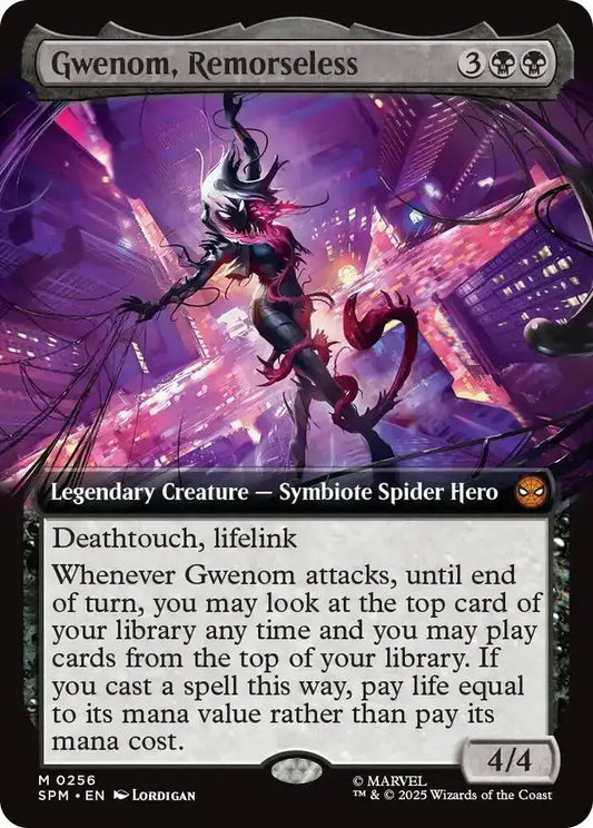 Magic MTG Gwenom Remorseless (Extended Art) [Marvel’s Spider-Man] Near Mint - Magic Card Single