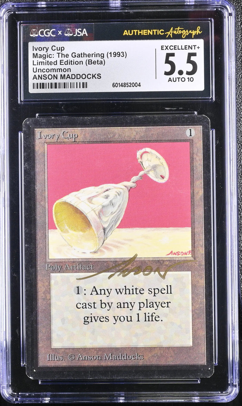 Magic MTG Ivory Cup [Beta Edition] CGC 5.5 EX+ JSA Anson Maddocks Autograph - Magic Card Single