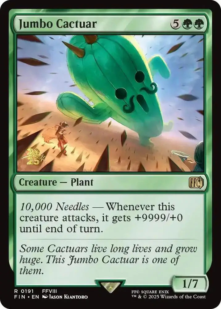 Magic MTG Jumbo Cactuar [Final Fantasy Prerelease Promos] Near Mint - TCG Card Single