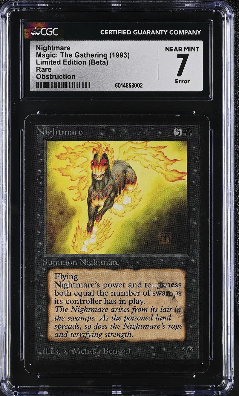Magic MTG Nightmare [Beta Edition] (Printing Error) Graded CGC 7 NM - Magic Card Single