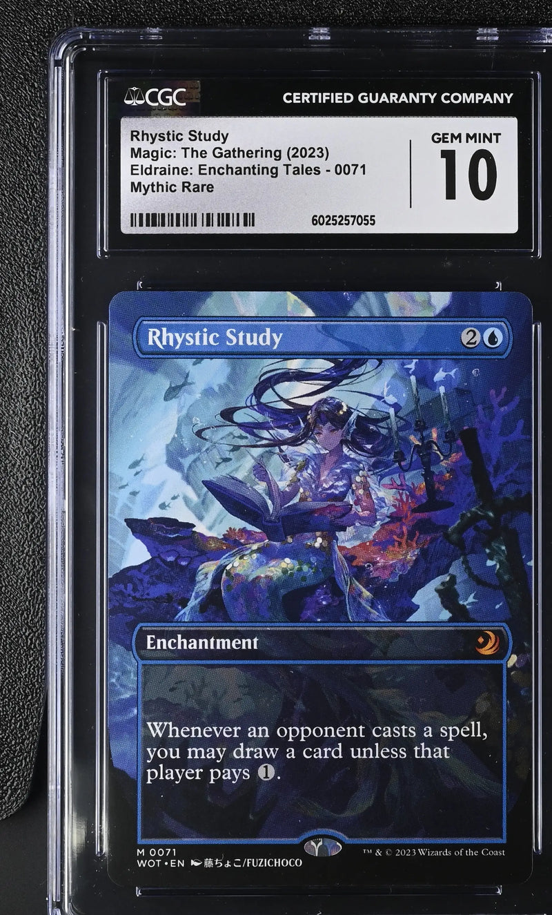 Magic MTG Rhystic Study 0071 (Anime Borderless) [WoE: ET] CGC 10 Gem Mint - Magic Card Single