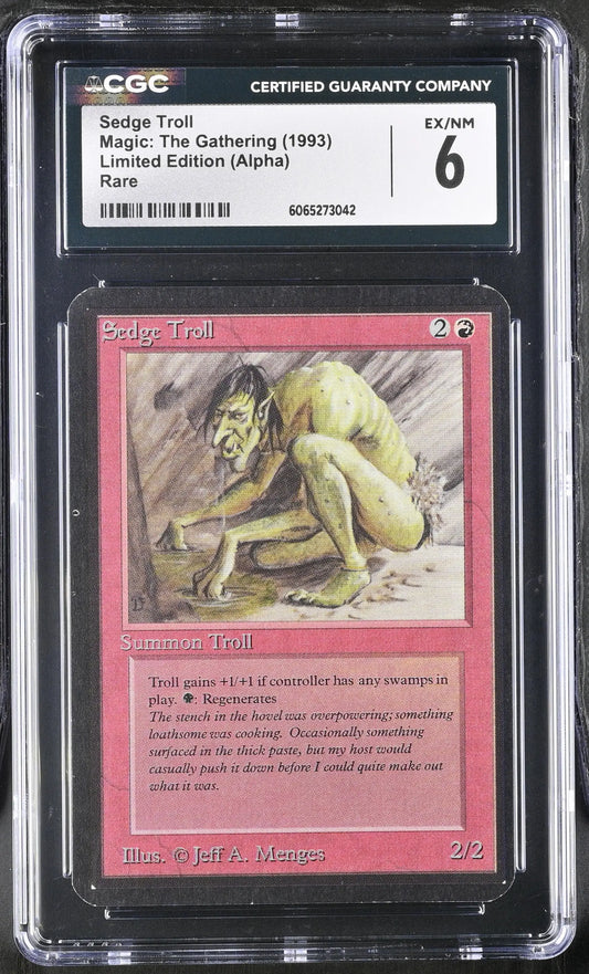 Magic MTG Sedge Troll [Alpha Edition] Graded CGC 6 Ex/NM - Magic Card Single
