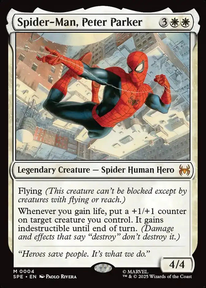 Magic MTG Spider-Man Peter Parker [Marvel’s Spider-Man] Near Mint Single - TCG Card Single