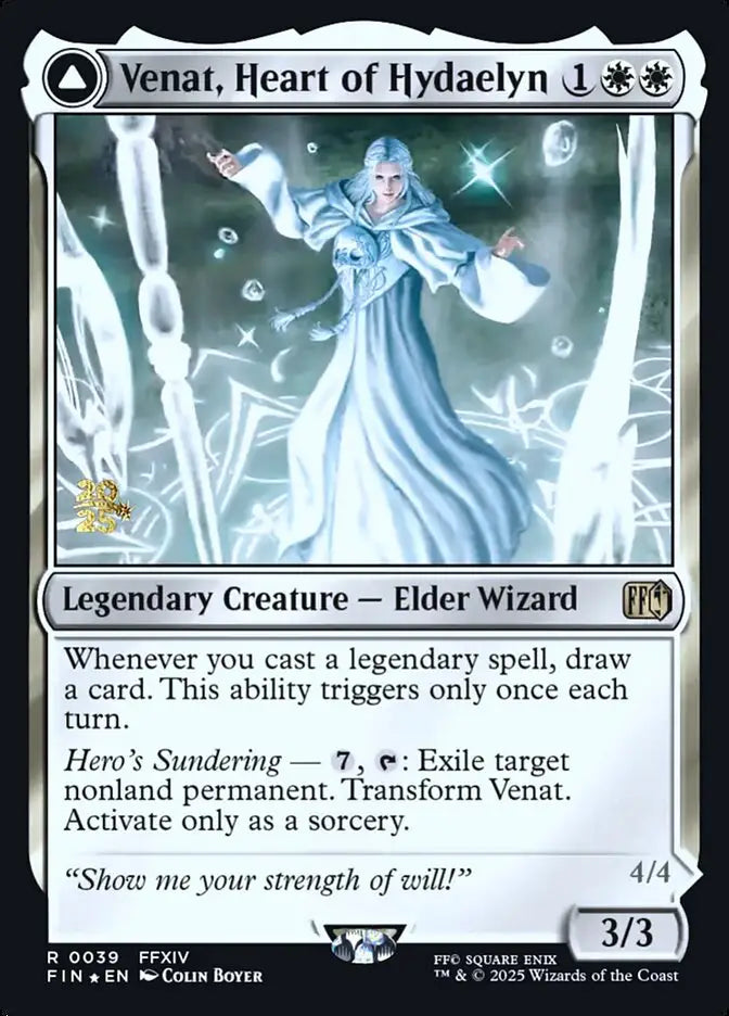 Magic MTG Venat Heart of Hydaelyn // Hydaelyn the Mothercrystal [Final Fantasy Promo] Near Mint - Magic Card Single