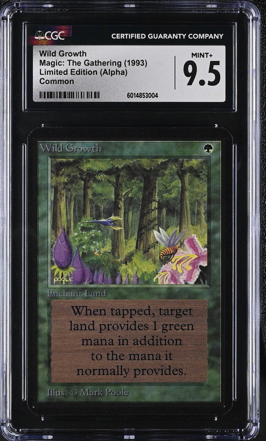 Magic MTG Wild Growth [Alpha Edition] Graded CGC 9.5 Mint+ - Magic Card Single