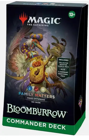 Magic The Gathering Bloomburrow Family Matters Commander Deck with trading cards