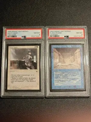 Magic The Gathering Flash Flood PSA 8 Legends Holy Light PSA 8 vintage 1994 - Magic Card Single