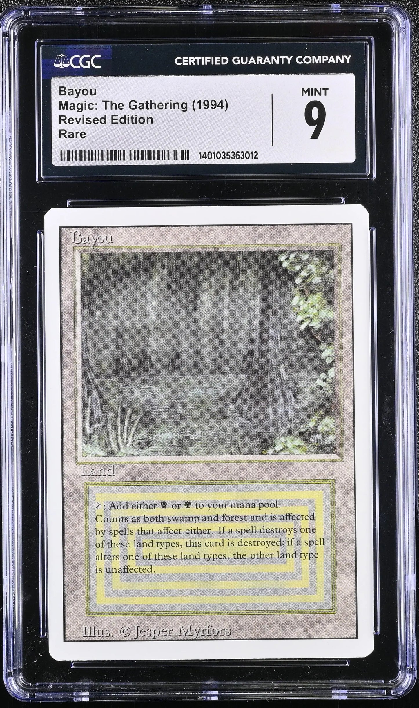 Magic: The Gathering MTG Bayou [Revised Edition] Graded CGC 9 Mint V2 - Magic Card Single