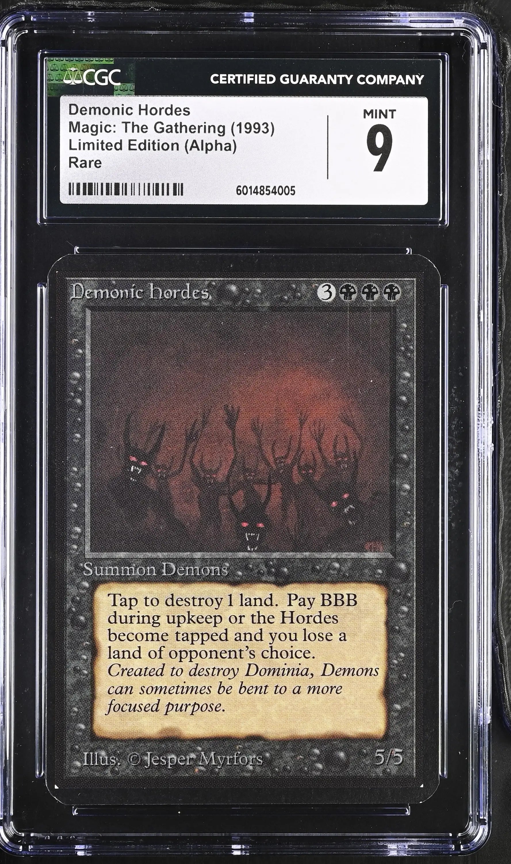 Magic: The Gathering MTG Demonic Hordes [Alpha Edition] Graded CGC 9 Mint - Magic Card Single