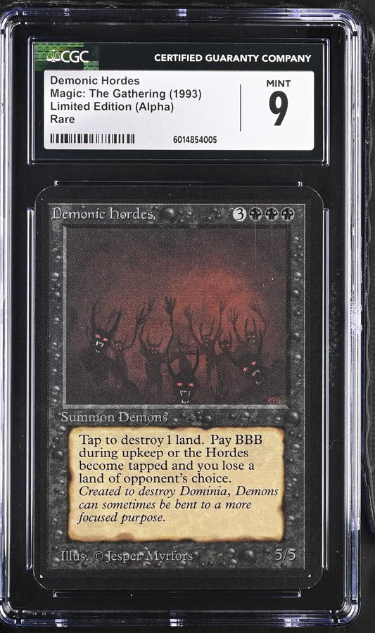 Magic: The Gathering MTG Demonic Hordes [Alpha Edition] Graded CGC 9 Mint - Magic Card Single